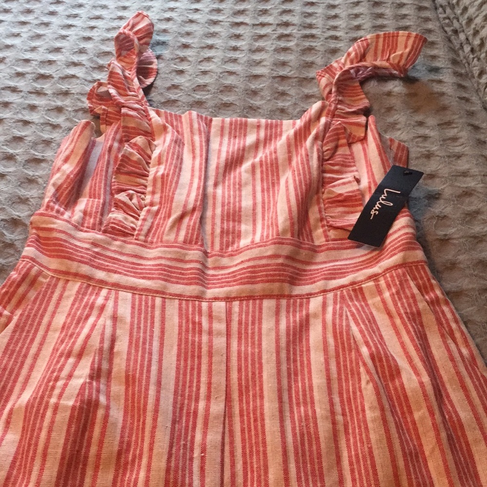COPY - Lulus red striped jumpsuit size medium